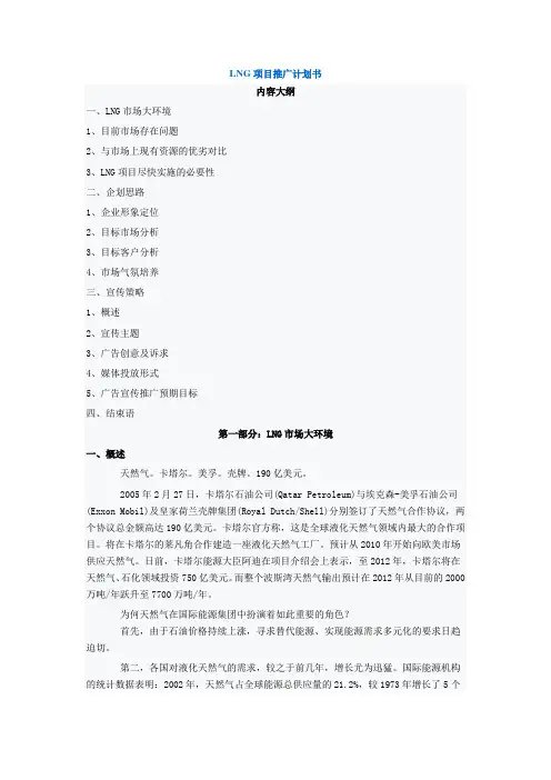 LNG项目推广计划书