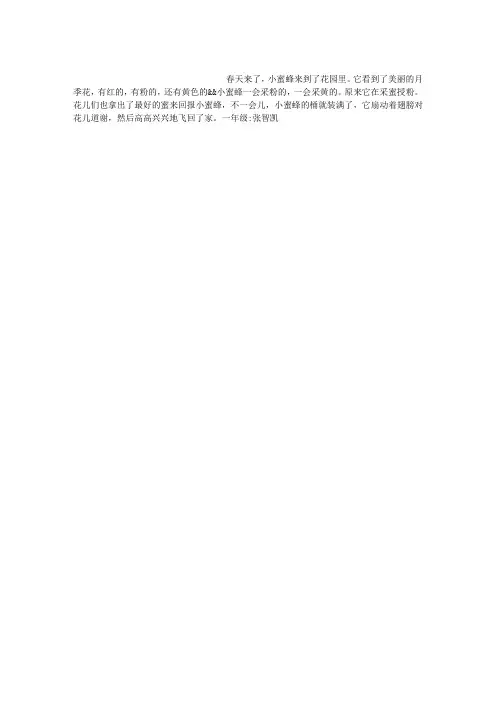 小蜜蜂作文100字