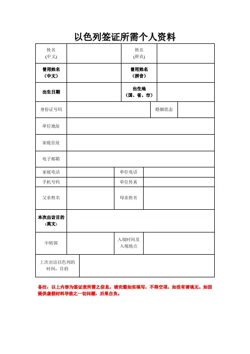 以色列个人资料