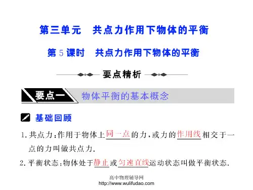 2010届步步高高考物理一轮复习课件：共点力作用下物体的平衡
