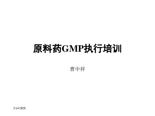 原料药gmp执行培训