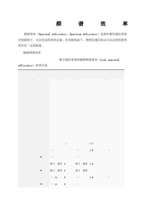 中英对照频谱效率