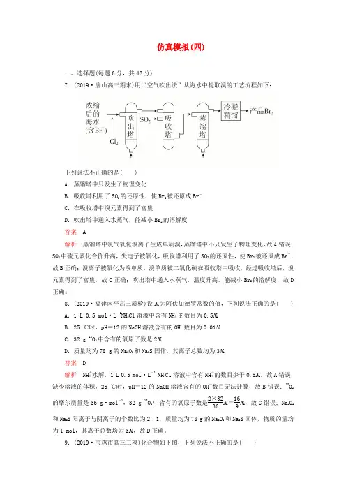 高考化学仿真模拟(4)(含解析)