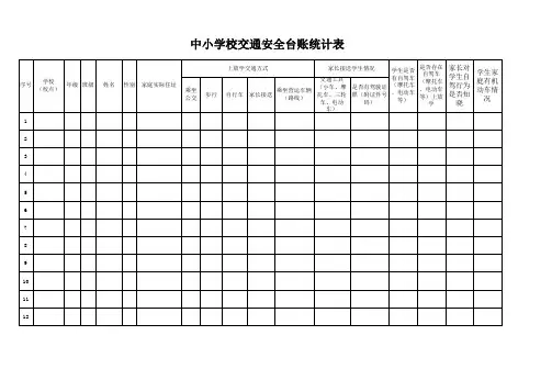 中小学校交通安全台账统计表模板