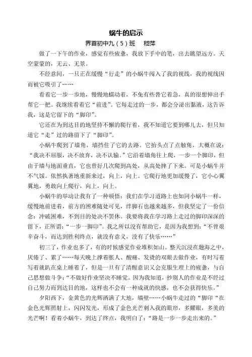 蜗牛的启示