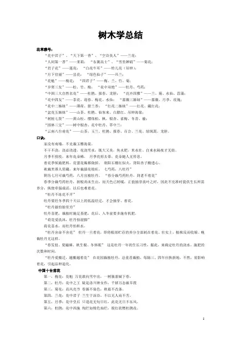 园林树木学考研整理
