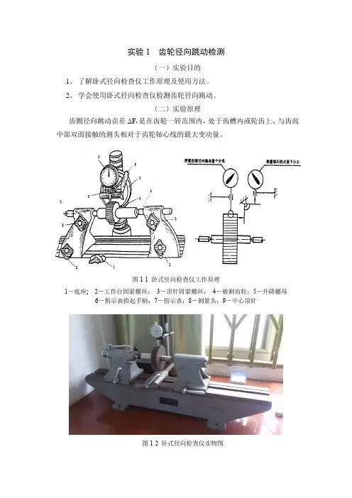 实验1  齿轮径向跳动检测