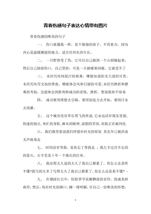 青春伤感句子表达心情带有图片