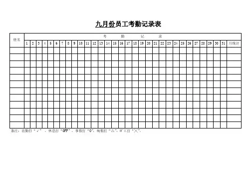 员工考勤记录表