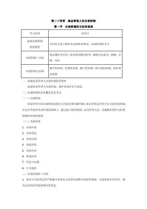 基金从业科目一第二十四章