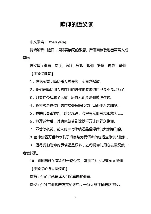 瞻仰的近义词