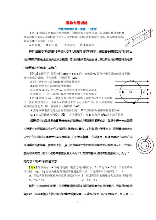 2014高考物理最新磁场专题训练题组(含答案) (6)