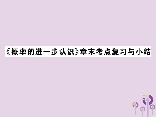 2018年秋九年级数学上册 3《概率的进一步认识》章末考点复习与小结习题课件 (新版)北师大版