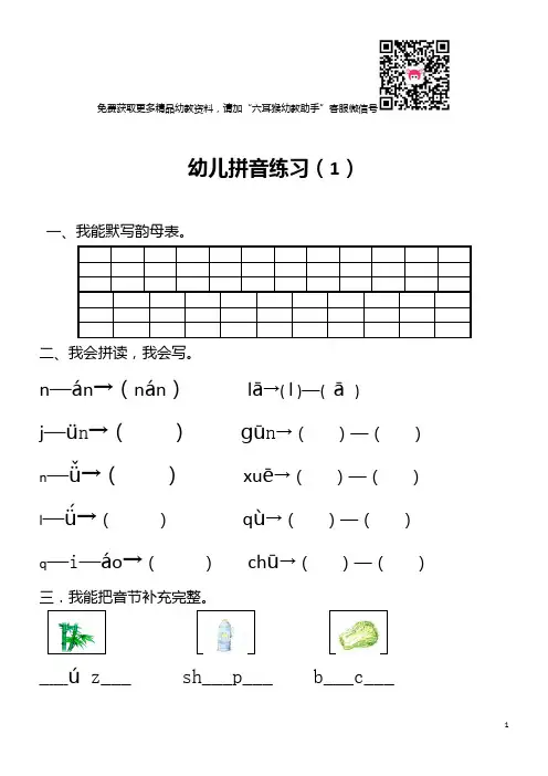幼升小9套汉语拼音练习卷