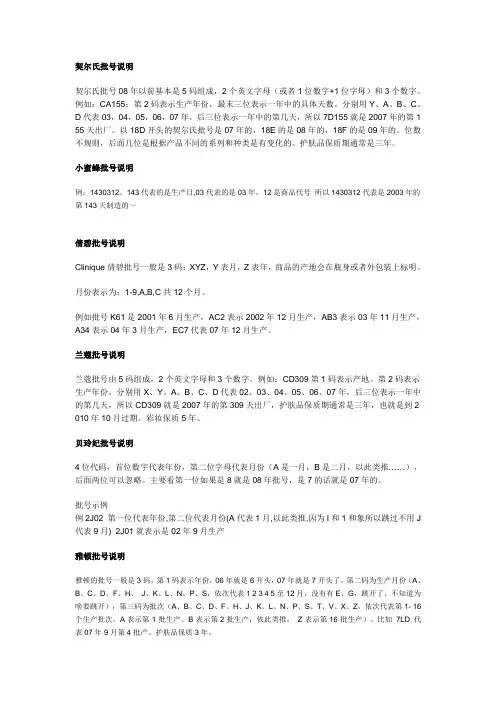 护肤品批号