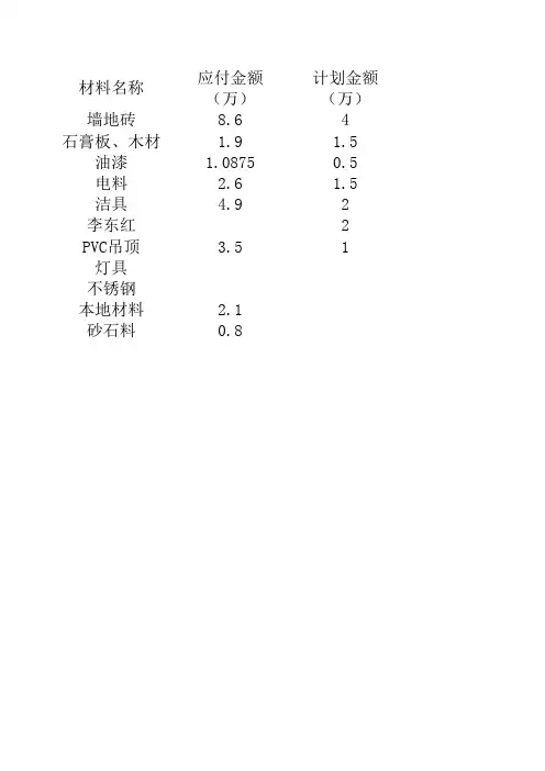 资金支付计划