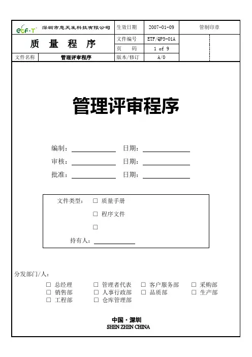 管理评审程序 2