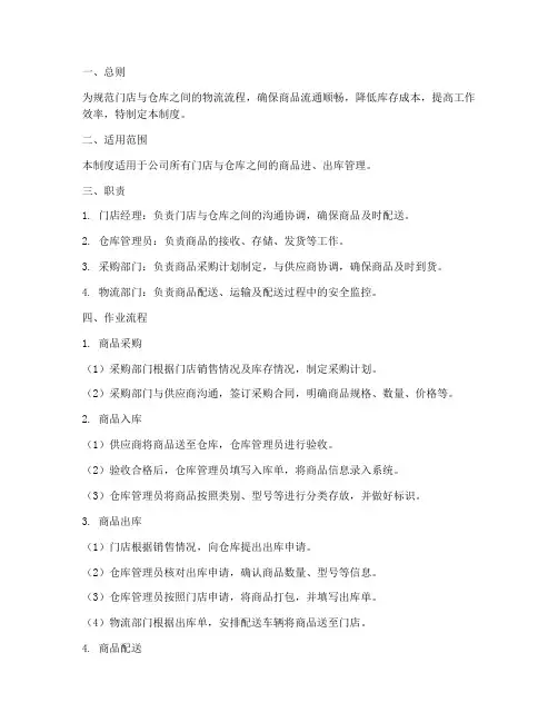 门店到仓库的管理制度