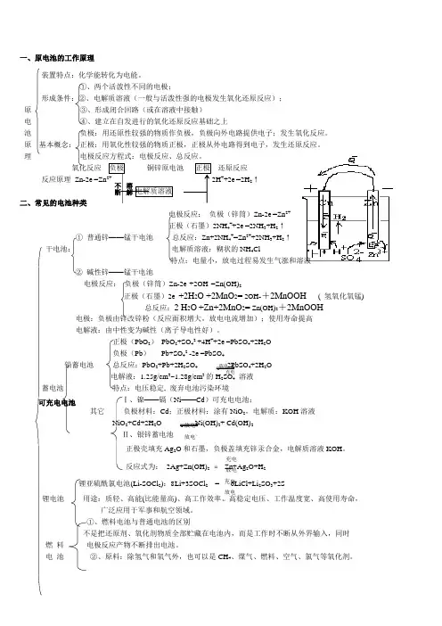 高考电化学专题复习知识点总结完美版