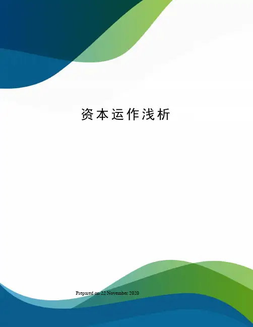 资本运作浅析