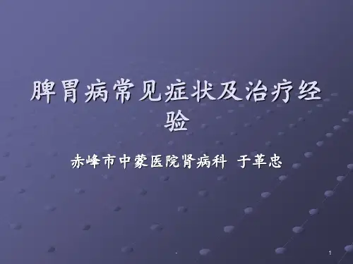 脾胃病常见症状及ppt课件