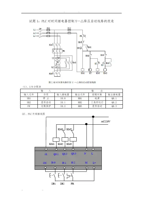 IO分配表和PLC外部接线图