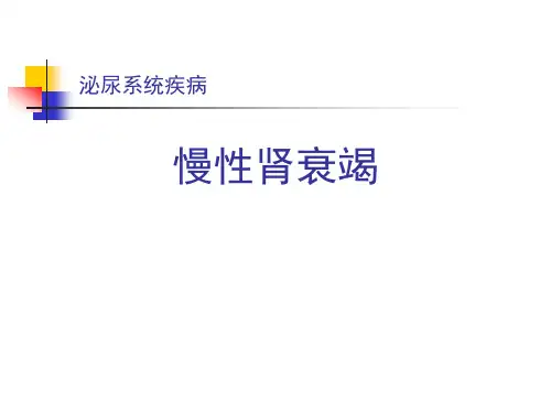 慢性肾衰竭的诊断、鉴别诊断与治疗