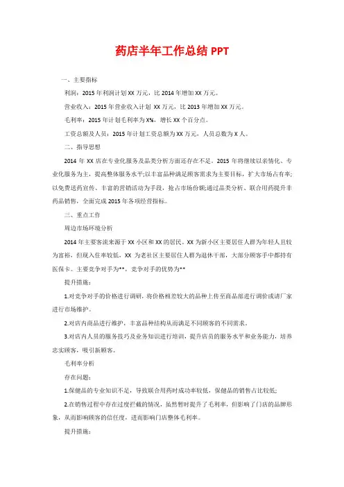 药店半年工作总结