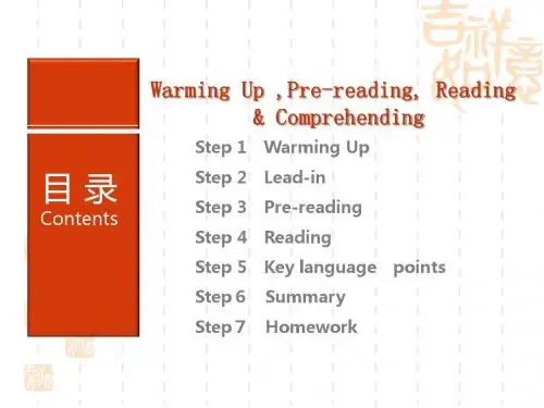 Warming Up ,Pre-reading, Reading