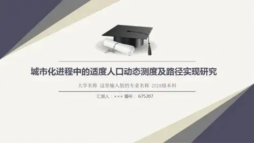 城市化进程中的适度人口动态测度及路径实现研究毕业论文答辩模板