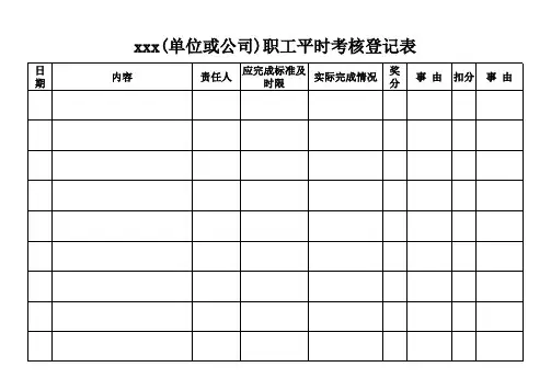 平时考核登记表