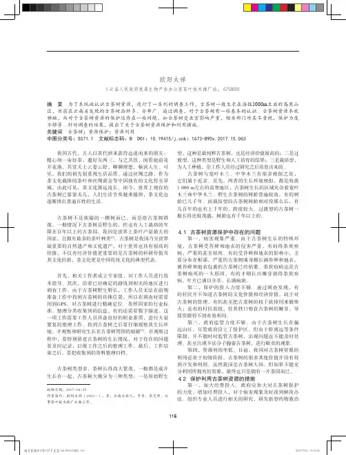 古茶树资源调查与保护利用