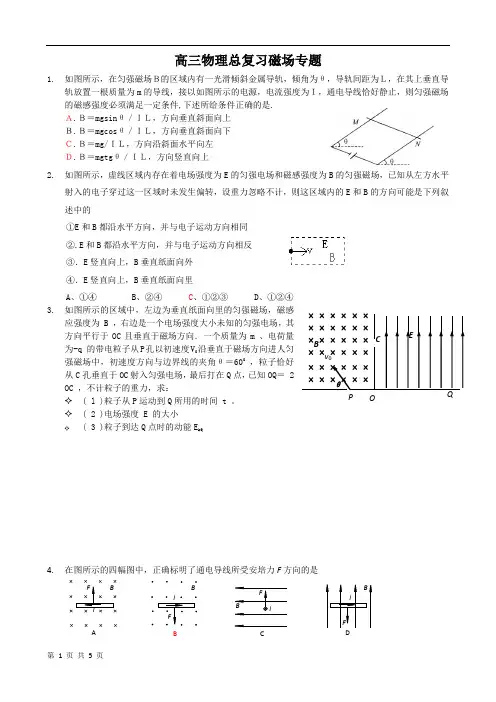 高三物理总复习磁场专题