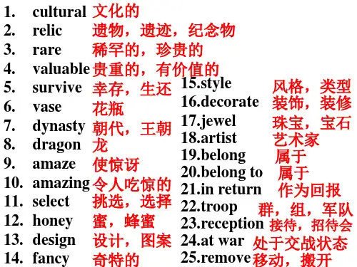 book2 unit1  词汇