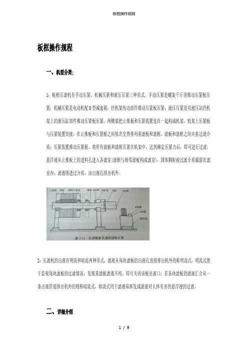 板框操作规程