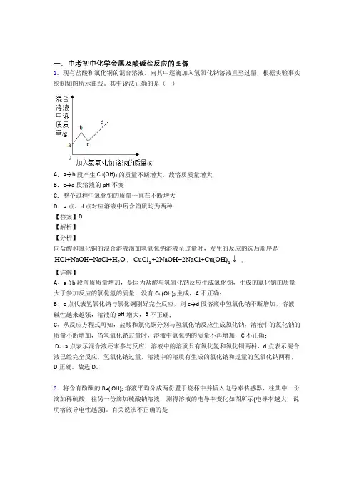 中考化学压轴题专题金属及酸碱盐反应的图像的经典综合题
