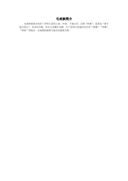 毛南族简介