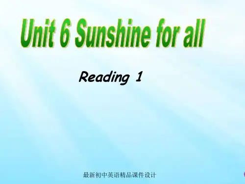 最新牛津译林版八年级英语下册 Unit 6 Sunshine for all reading精品课件 
