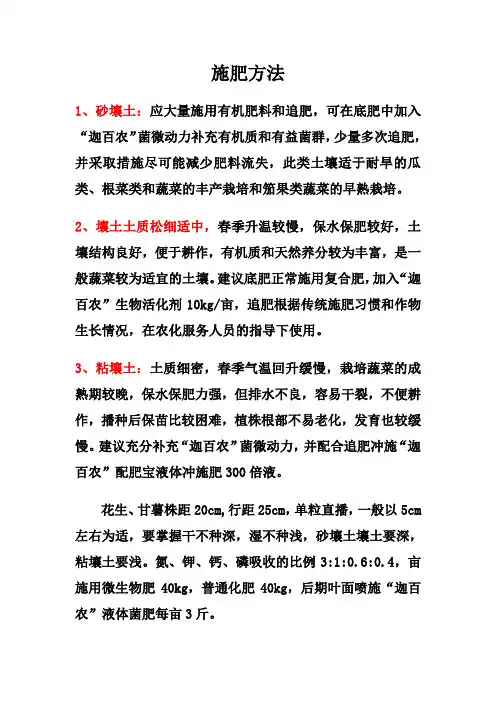 施肥方法