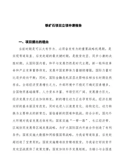 铁矿石立项申请报告