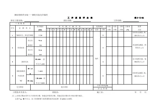 钢结构构件安装——钢柱安装允许偏差