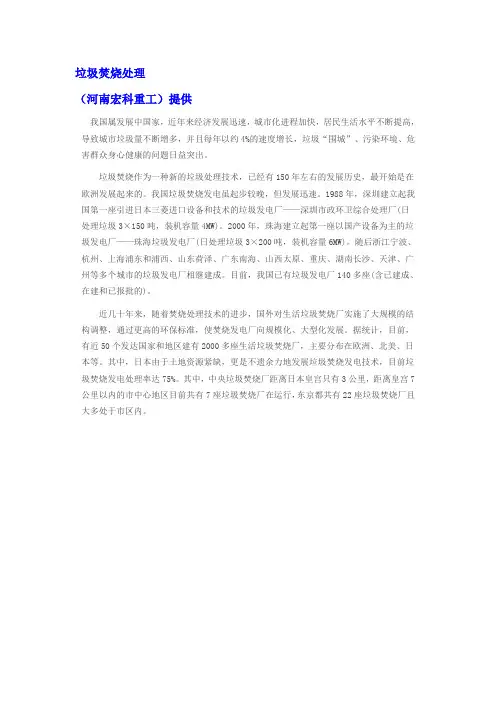 垃圾焚烧处理