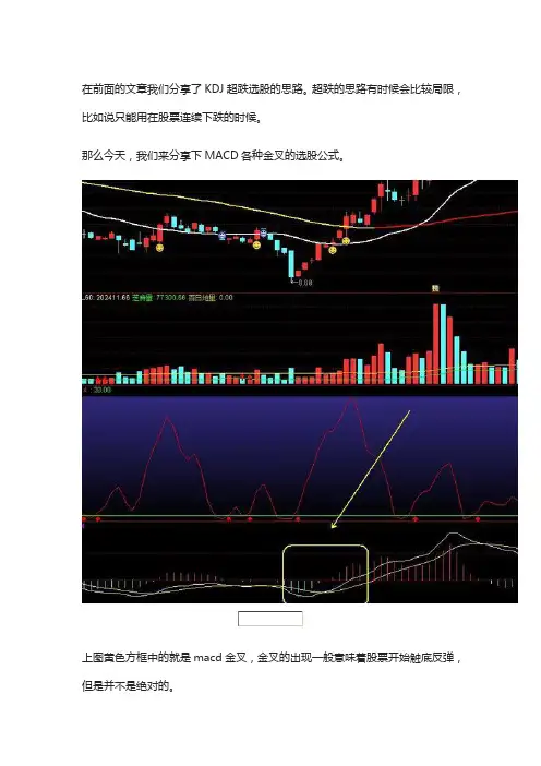 比KDJ好用,抄底反弹利器,MACD各种金叉选股公式解析