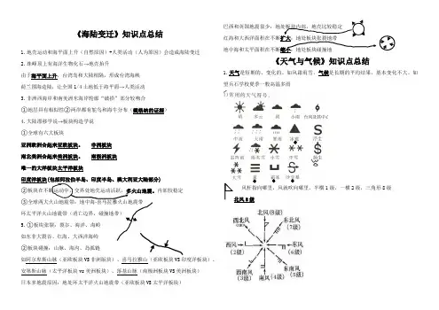 海陆变迁,天气与气候,气温变化与分布总结