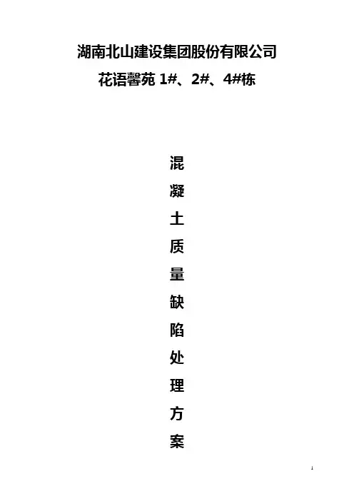 混凝土质量缺陷处理方案