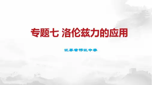 高考物理专题复习 专题七 洛伦兹力的应用