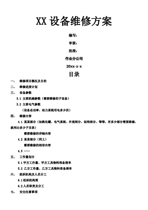 设备维修方案 