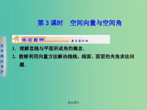高中数学 3.2立体几何中的向量方法(3) 新人教版选修2-1
