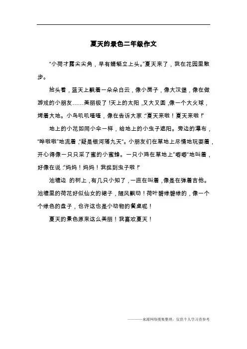 夏天的景色二年级作文