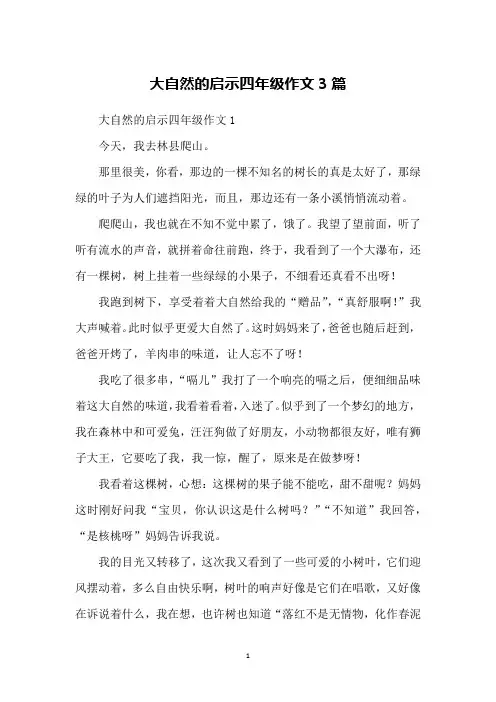 大自然的启示四年级作文3篇